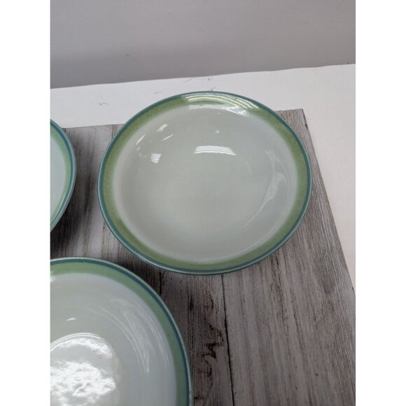 Vintage Stoneware JCPenney Sea Green Soup Cereal Bowls Set Of 3 - Picture 3 of 7